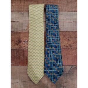 Hermès 100% Silk Ties  Multicolor Made‎ in France Lot Of 2
